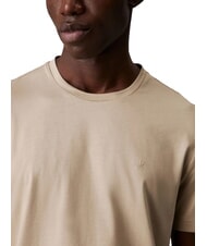 CALVIN KLEIN CK Short-sleeved T-shirt in smooth cotton fresh clay - T-shirt - 3
