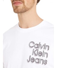 CALVIN KLEIN CK JEANS 3D logo print short-sleeved T-shirt bright white - T-shirt - 3