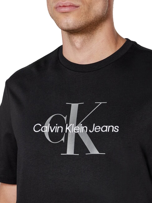 CK JEANS Short-sleeved cotton T-shirt with logo black - T-shirt