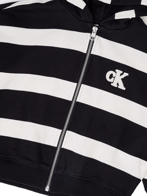 CK KIDS Full zip hoodie ck black/ivory stripe - Baby Sweatshirt