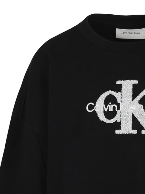 CK KIDS Crewneck sweatshirt with sherpa logo ck black - Baby Sweatshirt
