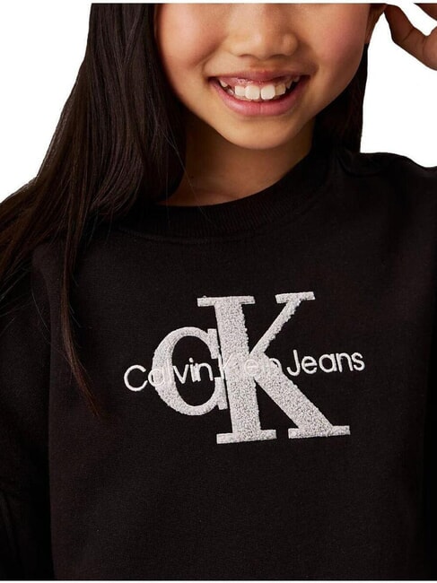 CK KIDS Crewneck sweatshirt with sherpa logo ck black - Baby Sweatshirt