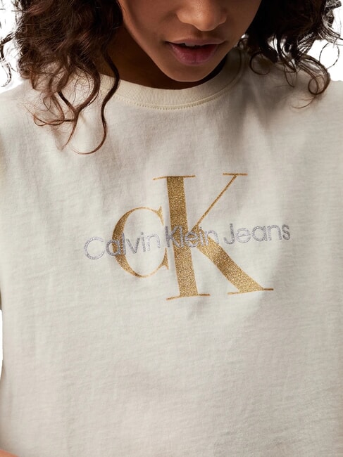 CK KIDS Short-sleeved T-shirt with glitter logo afterglow - Child T-shirt