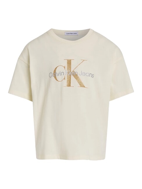 CK KIDS Short-sleeved T-shirt with glitter logo afterglow - Child T-shirt