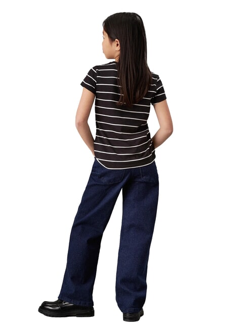 CK KIDS Striped short-sleeved T-shirt black stripe / ivory - Child T-shirt