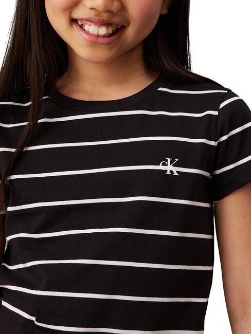 CK KIDS Striped short-sleeved T-shirt black stripe / ivory - Child T-shirt