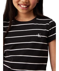 CALVIN KLEIN CK KIDS Striped short-sleeved T-shirt black stripe / ivory - Child T-shirt - 3