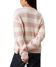 CALVIN KLEIN CK KIDS Striped crew neck sweater peach whip - Children's Sweaters - 2