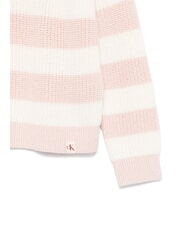 CALVIN KLEIN CK KIDS Striped crew neck sweater peach whip - Children's Sweaters - 5