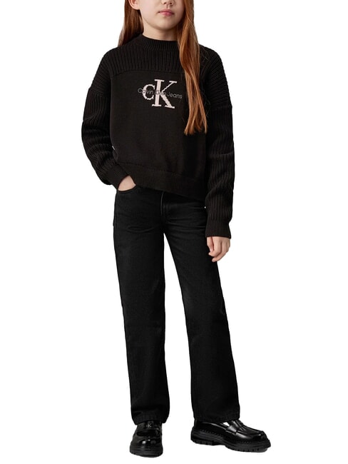 CK KIDS Cotton crew neck sweater ck black - Children's Sweaters