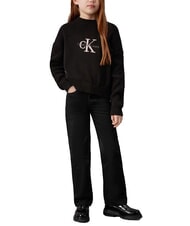 CALVIN KLEIN CK KIDS Cotton crew neck sweater ck black - Children's Sweaters - 4