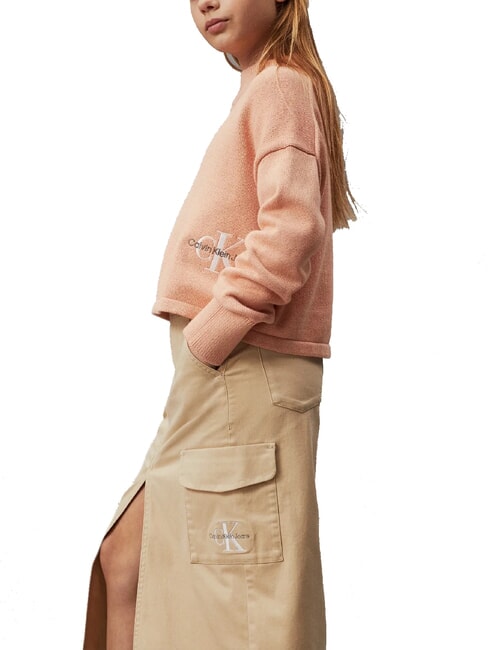 CK KIDS Cargo skirt with slit pale khaki - Little girls' skirts