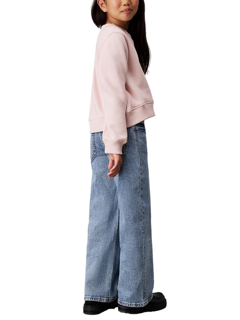 CK KIDS Relaxed fit wide leg jeans for girls salt and pepper blue - Children's trousers