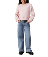 CALVIN KLEIN CK KIDS Relaxed fit wide leg jeans for girls salt and pepper blue - Children's trousers - 4