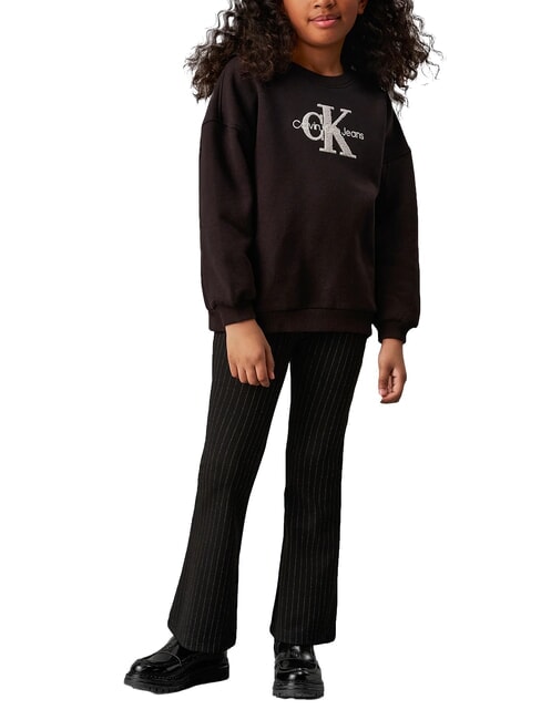 CK KIDS High-waisted pinstriped trousers for girls ck black - Children's trousers