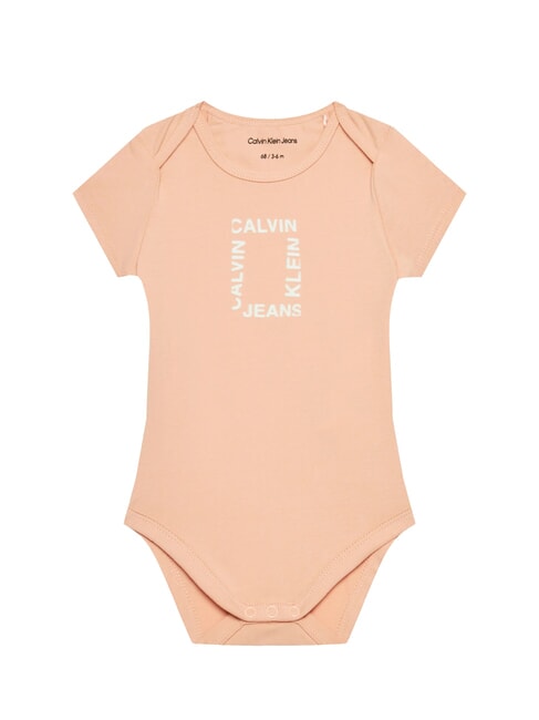 CK KIDS Set of 2 baby bodysuits pink sand / bright white - Rompers and baby outfits