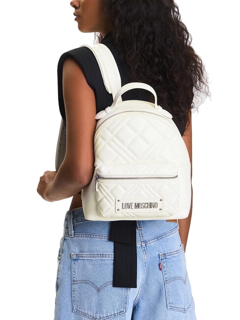 QUILTED Backpack with pocket White - Women&rsquo;s Bags