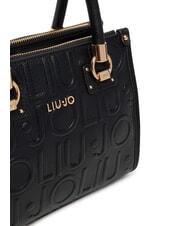 LIUJO MANHATTAN Small handbag with embossed logo BLACK - Women’s Bags - 4