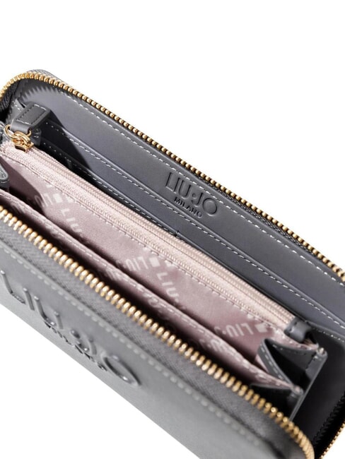 CALIWEN Large zip-around saffiano wallet anthracite - Women’s Wallets