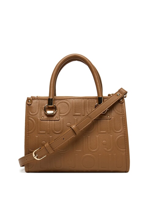 MANHATTAN Small handbag with embossed logo suede - Women’s Bags