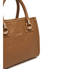 LIUJO MANHATTAN Small handbag with embossed logo suede - Women’s Bags - 4