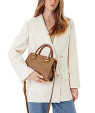 LIUJO MANHATTAN Small handbag with embossed logo suede - Women’s Bags - 5