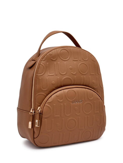 MANHATTAN Medium backpack with embossed logo suede - Women&rsquo;s Bags