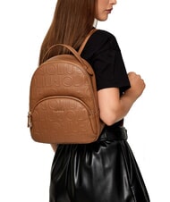 LIUJO MANHATTAN Medium backpack with embossed logo suede - Women&rsquo;s Bags - 5