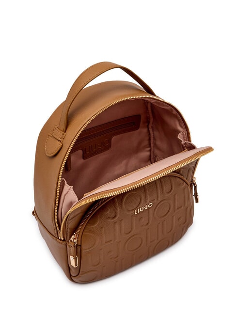 MANHATTAN Medium backpack with embossed logo suede - Women&rsquo;s Bags