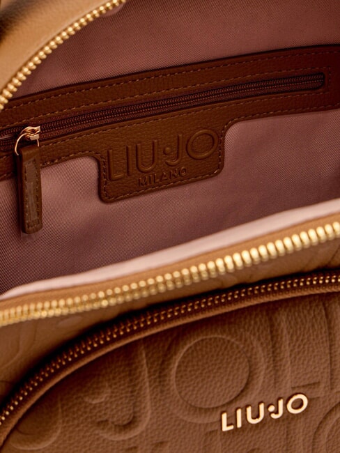 MANHATTAN Medium backpack with embossed logo suede - Women&rsquo;s Bags