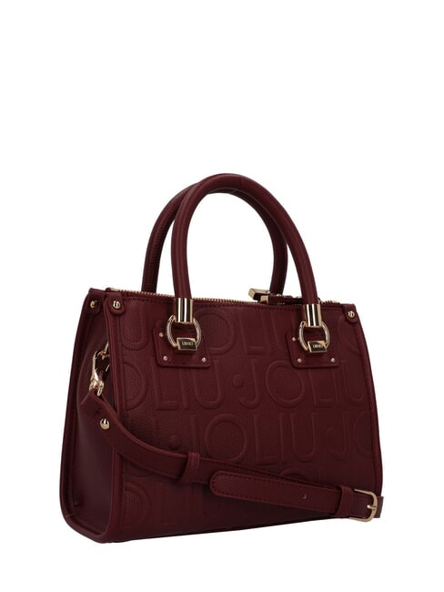 MANHATTAN Small handbag with embossed logo red wine - Women’s Bags