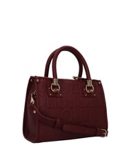 LIUJO MANHATTAN Small handbag with embossed logo red wine - Women’s Bags - 2