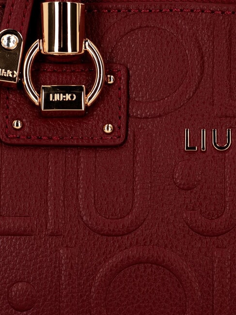 MANHATTAN Small handbag with embossed logo red wine - Women’s Bags