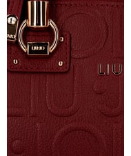 LIUJO MANHATTAN Small handbag with embossed logo red wine - Women’s Bags - 4