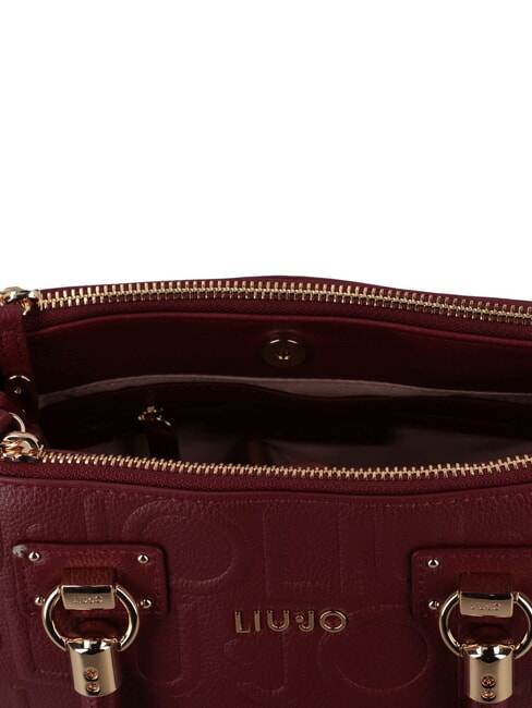 MANHATTAN Small handbag with embossed logo red wine - Women’s Bags