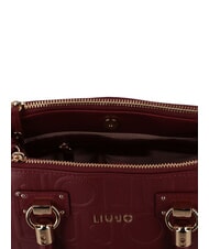 LIUJO MANHATTAN Small handbag with embossed logo red wine - Women’s Bags - 5