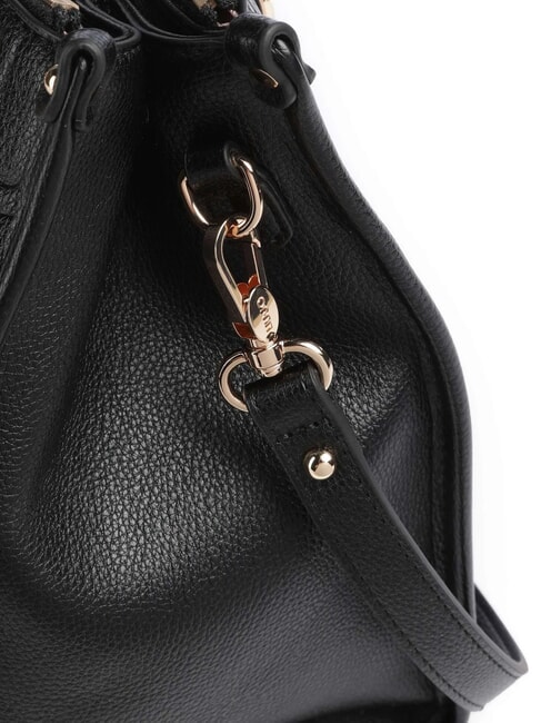 MANHATTAN Medium satchel bag with logo BLACK - Women’s Bags