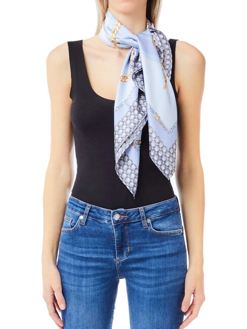 MIX PRINT Scarf with all-over print chain light denim - Scarves
