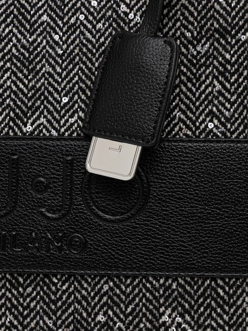 RIDHI Large herringbone tote bag BLACK - Women’s Bags