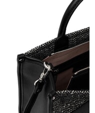 LIUJO RIDHI Large herringbone tote bag BLACK - Women’s Bags - 7