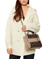 LIUJO RIDHI Fabric tote bag with shoulder strap BLACK - Women’s Bags - 6