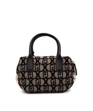 LIUJO AMELIE Small jacquard fabric trunk tobacco - Women’s Bags - 3