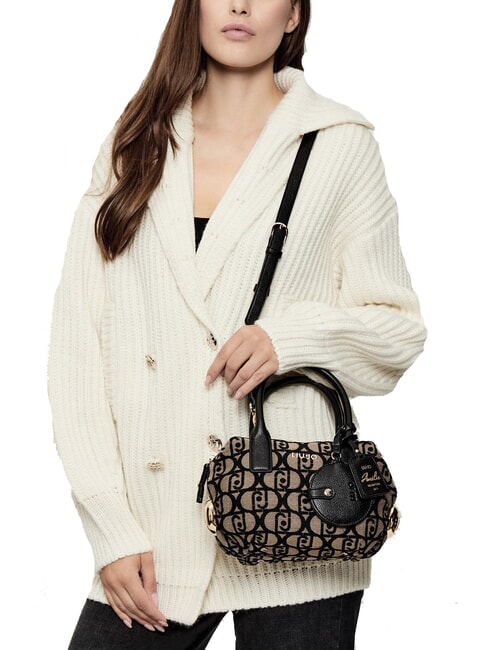 AMELIE Small jacquard fabric trunk tobacco - Women’s Bags