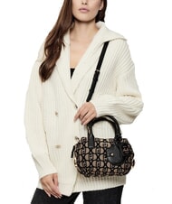 LIUJO AMELIE Small jacquard fabric trunk tobacco - Women’s Bags - 5