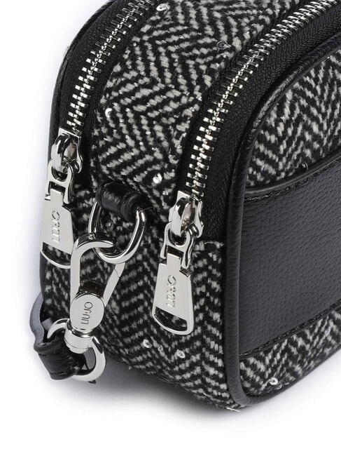 RIDHI Mini shoulder bag in herringbone fabric BLACK - Women’s Bags