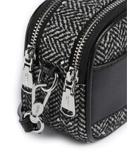 LIUJO RIDHI Mini shoulder bag in herringbone fabric BLACK - Women’s Bags - 3