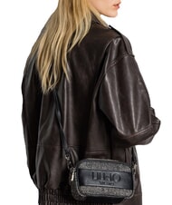 LIUJO RIDHI Mini shoulder bag in herringbone fabric BLACK - Women’s Bags - 5