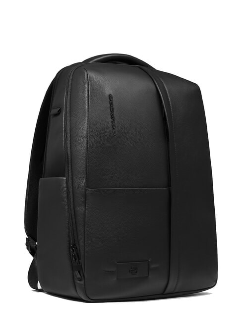 RUSSEL Leather backpack for 15.6" laptop Black - Laptop backpacks