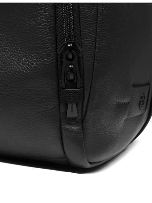 RUSSEL Leather backpack for 15.6" laptop Black - Laptop backpacks