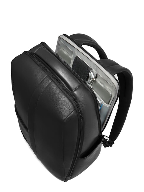 RUSSEL Leather backpack for 15.6" laptop Black - Laptop backpacks